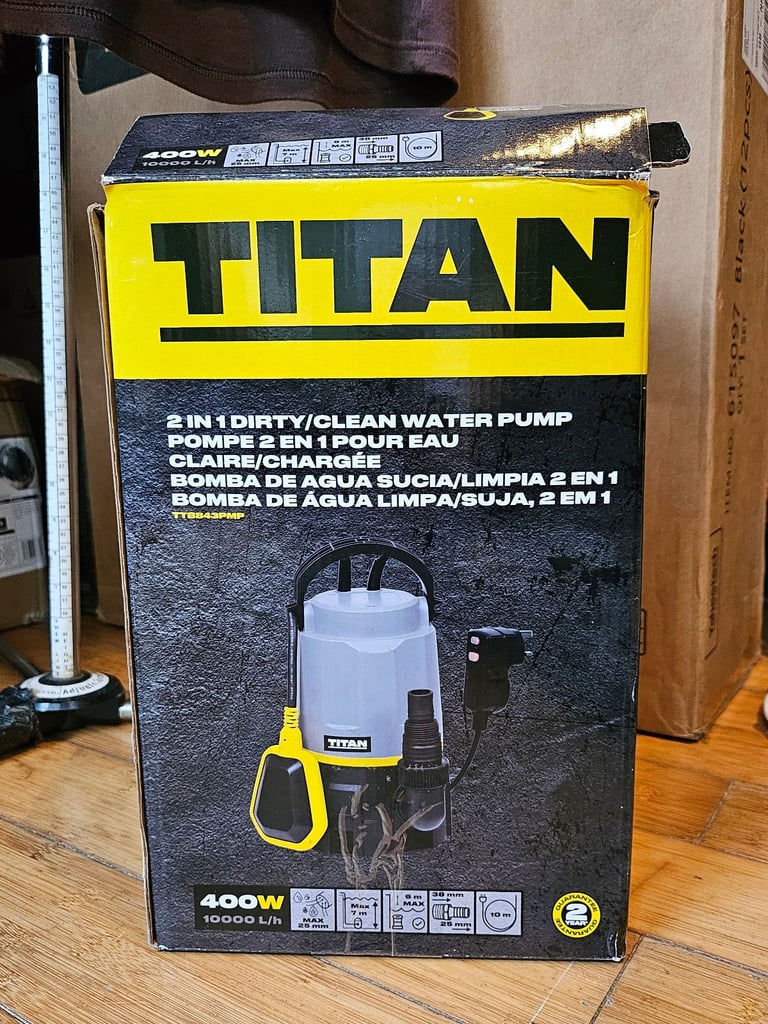 Titan 2 in 1 Dirty/Clean Water Pump 400w Unused Plumbing