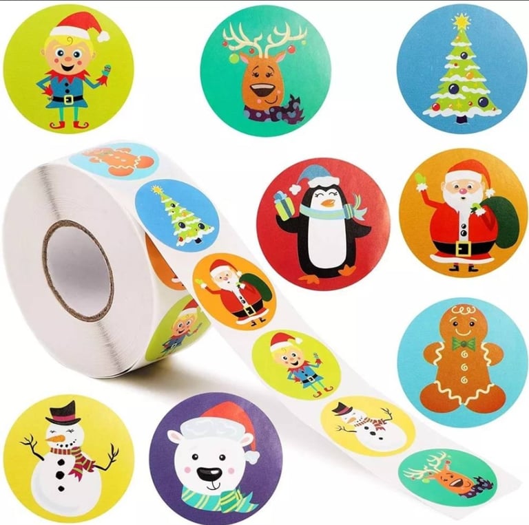 Blue Panda 1000 Pieces Holiday Stickers for Kids Classroom, Christmas Stickers