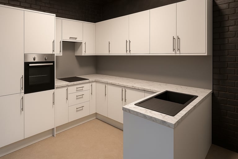 Brand New. KITCHEN UNITS READY ASSEMBLED 18mm Gloss or Matt 18mm. Free delivery on order over £500