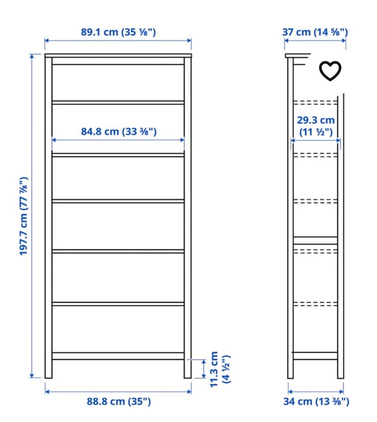 IkEA Hemnes Tall Solid Bookcase Black/Brown