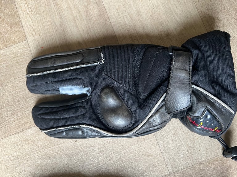 Global warming motorcycle 3 finger gloves medium 