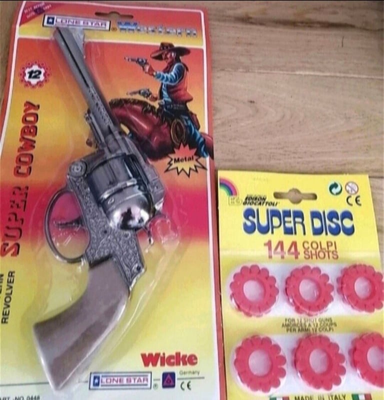 image for Lone Star Super cowboy vintage retro toy cap gun pistol with Super disc caps will post very rare 