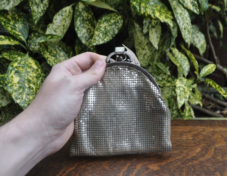 Vintage metal mesh evening bag