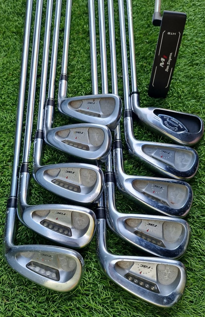TAYLOR MADE, CALLAWAY, TITLEIST - NEW LYNX trolley bag, NEW CALLAWAY shoes & NEW SRIXON balls