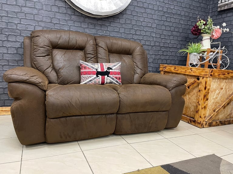 Brown suede recliner sofa set. 2x2 seaters. Excellent condition. | in  Blyth, Northumberland | Gumtree