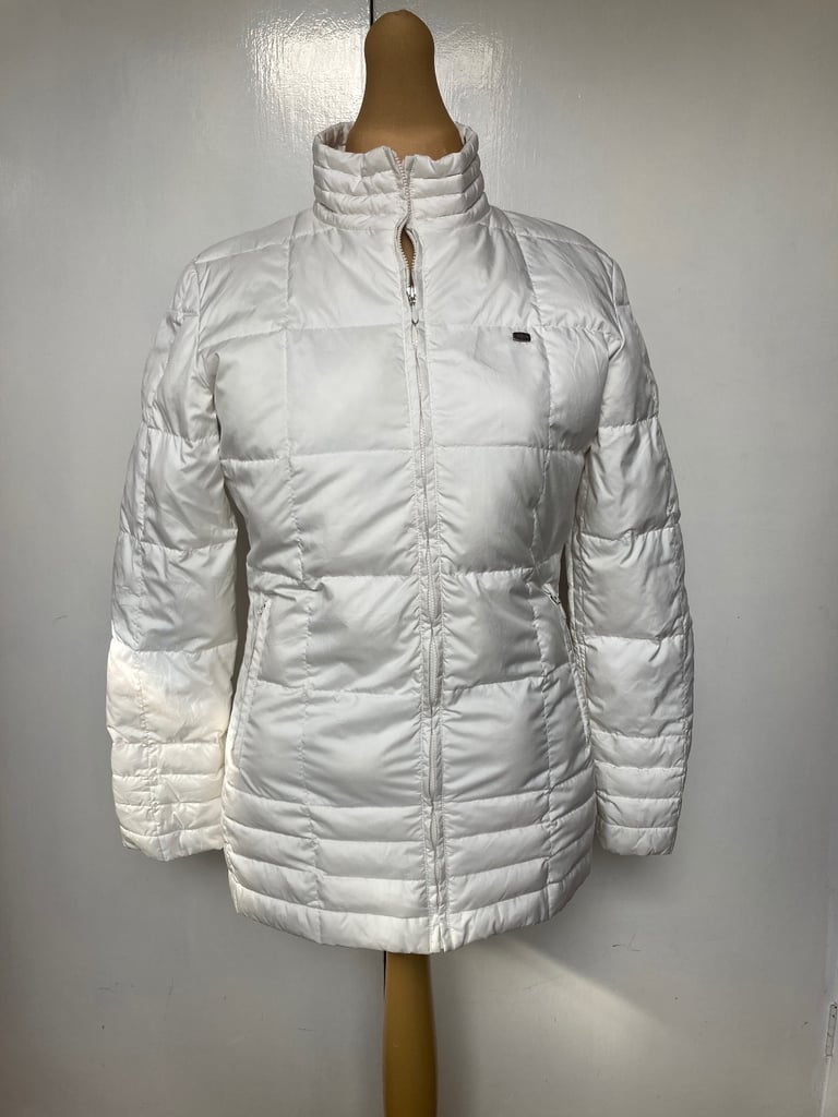 image for Lacoste ivory/white quilted puffer jacket. Size 14