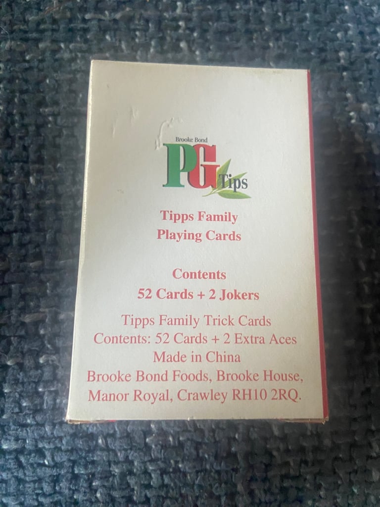 PG Tips novelty playing cards - unused in box