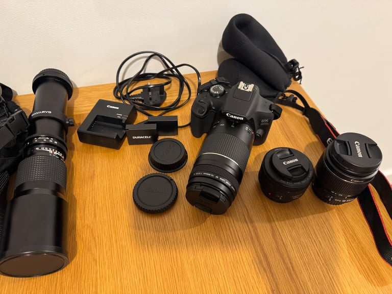 Canon EOS 2000D DSLR Camera with lots of extras.