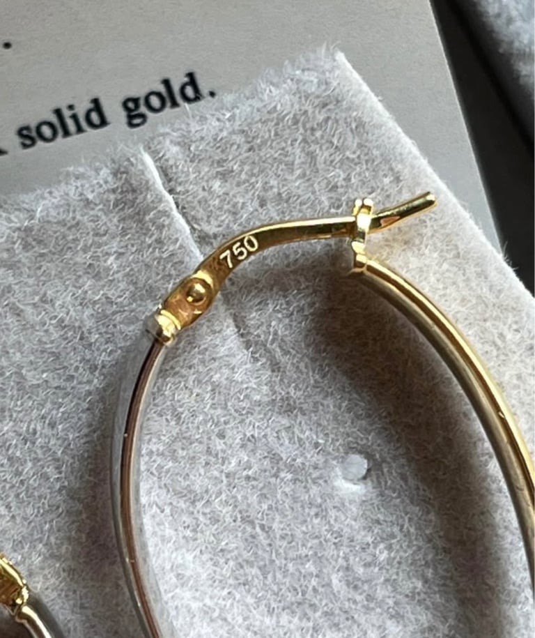 EDEL Earrings rings 18k solid gold, weight 5.10 