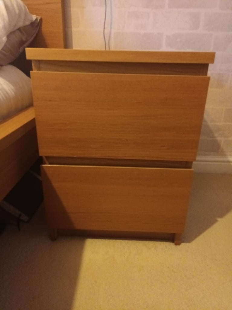 image for 2 x bedside tables (medium brown) 