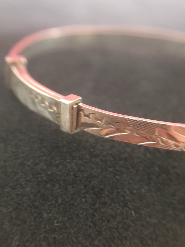 925 Sterling Silver Vintage Baby’s Expandable Bangle Bracelet 