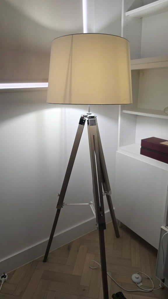 John Lewis tripod floor lamp in grey