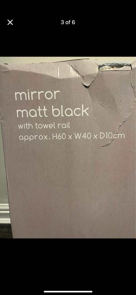 Dunelm Black Wall Mirror with Storage NEW
