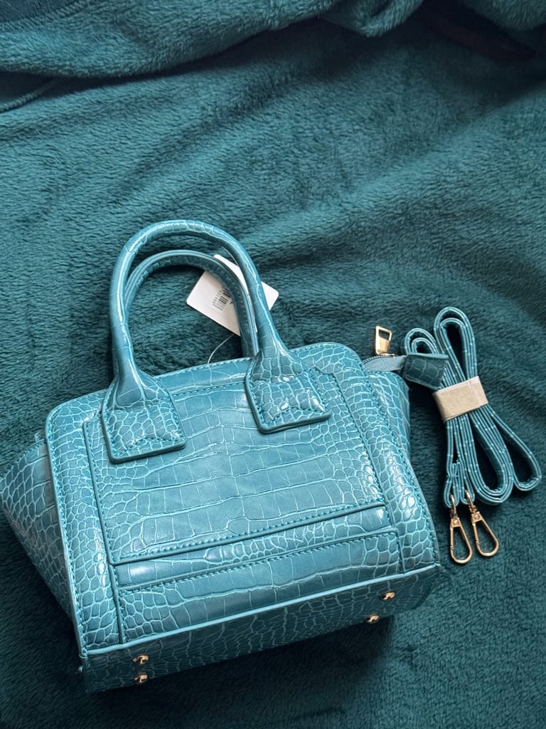 Blue leather Tote bag 