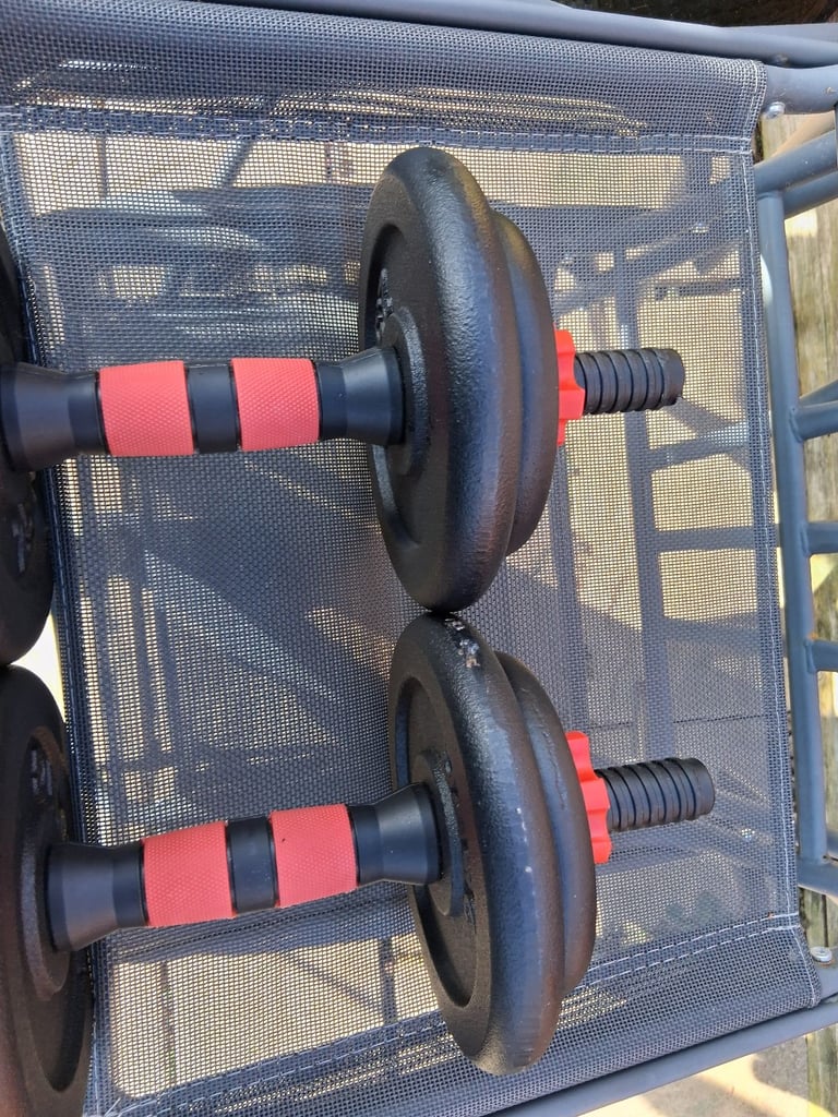 Mix of weights and kettle bells