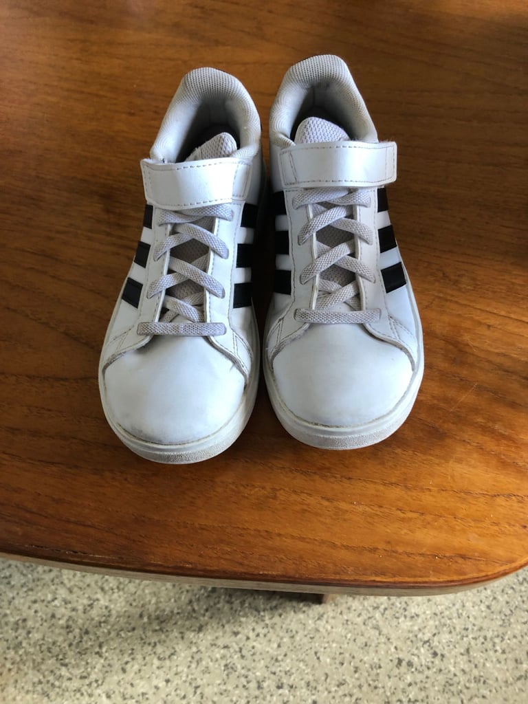 Adidas boys white trainers size 13