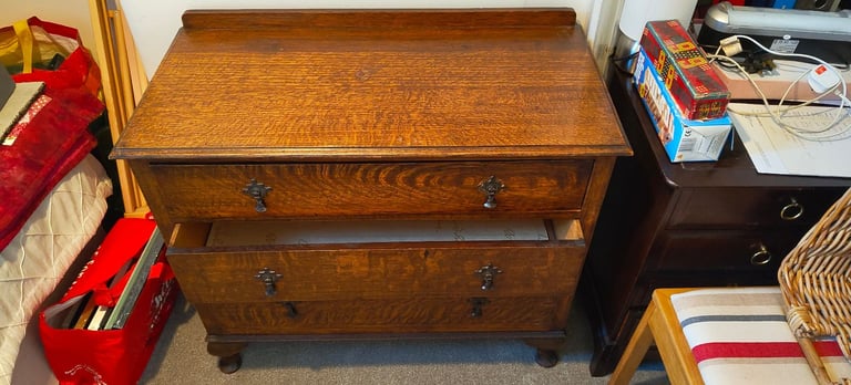 Antique pine drawers h-76cm w-90cm d-44cm