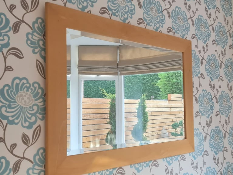 image for Mirror with light wood surround 