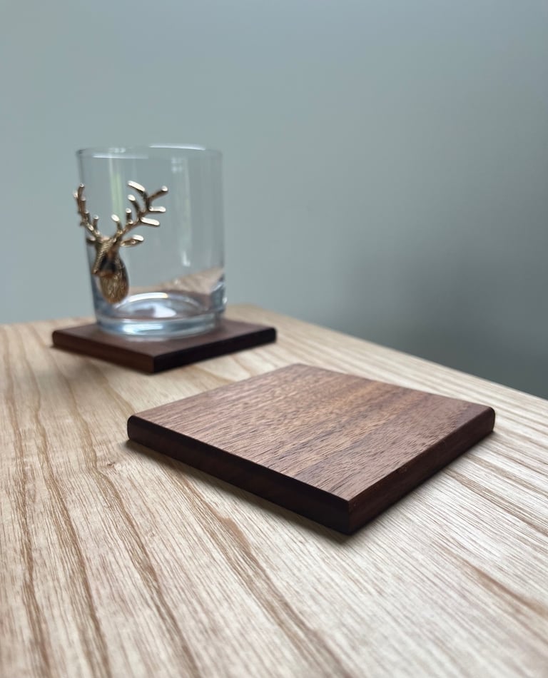 Handmade American black walnut Coasters - Pair 