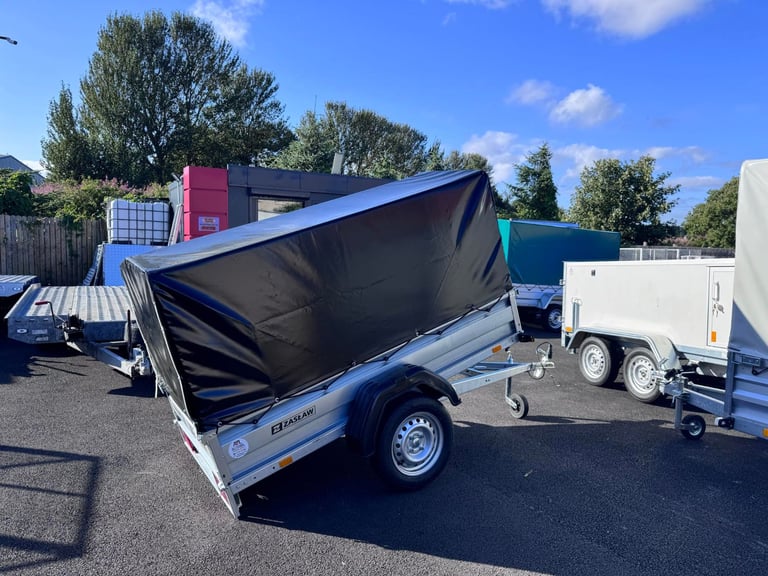 Brand New Zaslaw 205SU 7ft x 4ft single axle tipping trailer with frame and cover