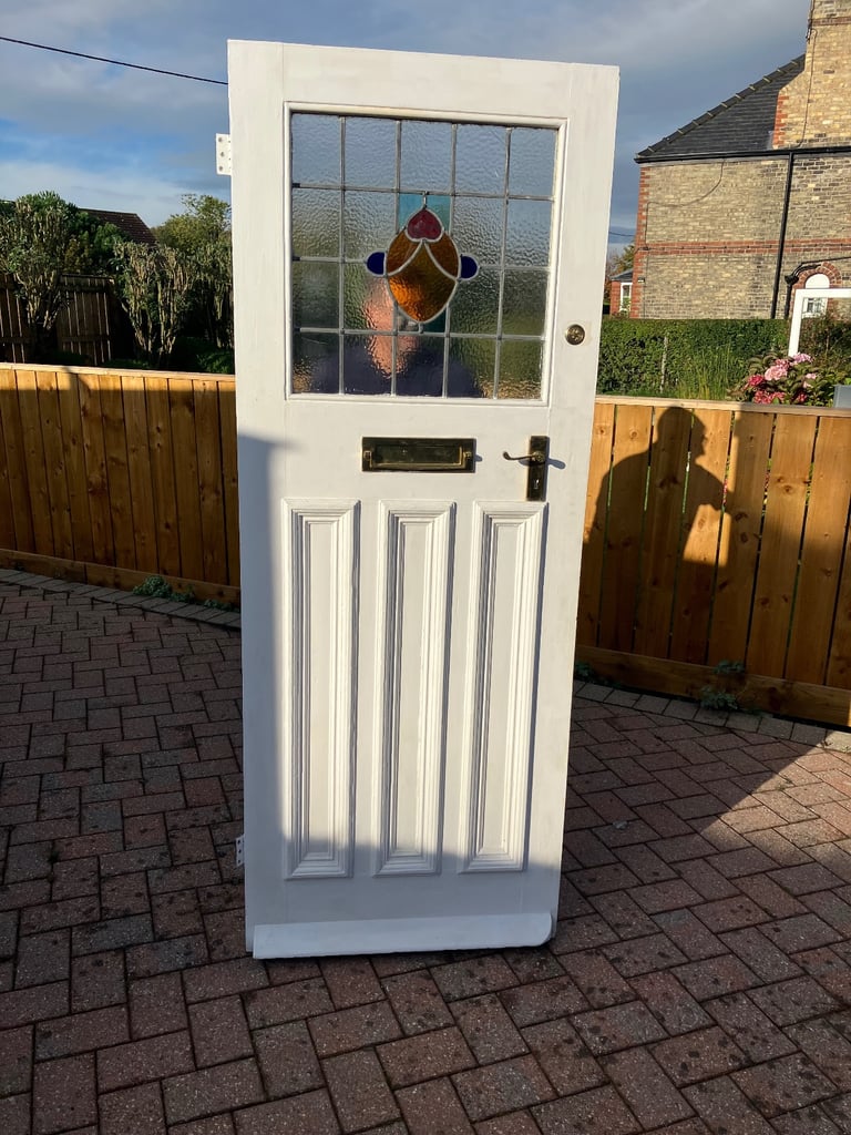 image for Wooden 1930 door with leaded inserts