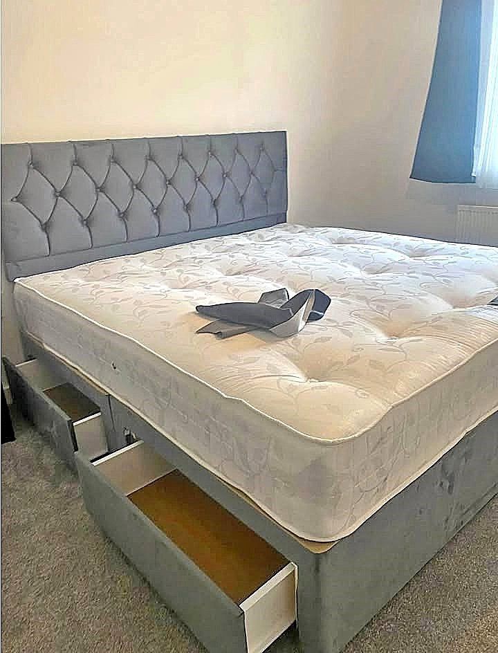Luxury Standard Double Bed With mattress & optional storage Drawers !! 