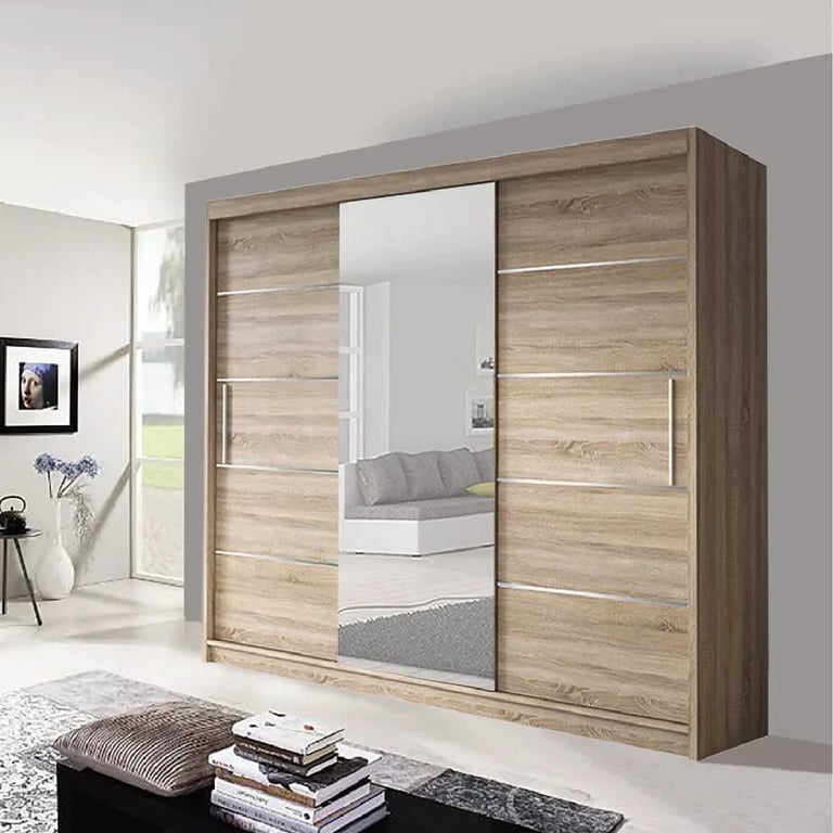 Bedroom Sliding Door Wardrobe – Modern + Mirrored