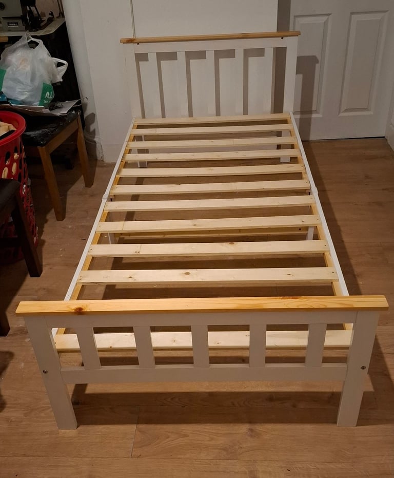 image for Single Wooden and Oak Finish Bed Frame (SAME DAY DELIVERY AVAILABLE)