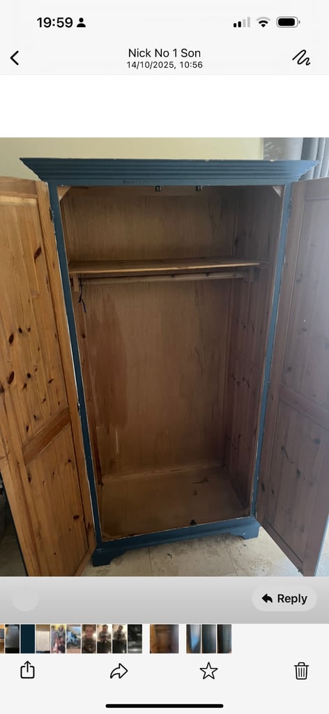 Solid pine wardrobe 