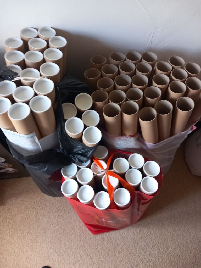 image for 65 New mixed Cardboard Postal Tubes with end caps 