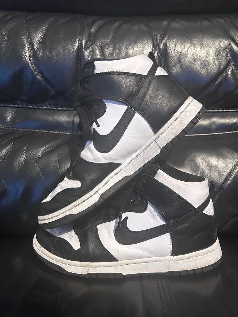Nike air panda dunks hi tops