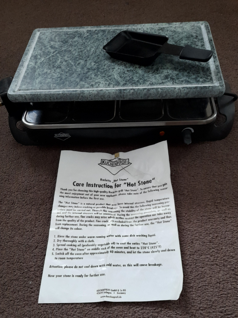 RACLETTE ELECTRIC GRILL AND HOT STONE