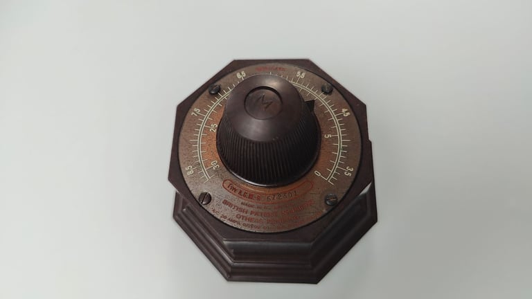 image for Antique Bakelite A.C.M-R Adjustable Thermostatic Switch. Patent No 451005