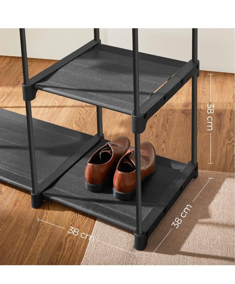 Fabric clothes wardrobe with shelves