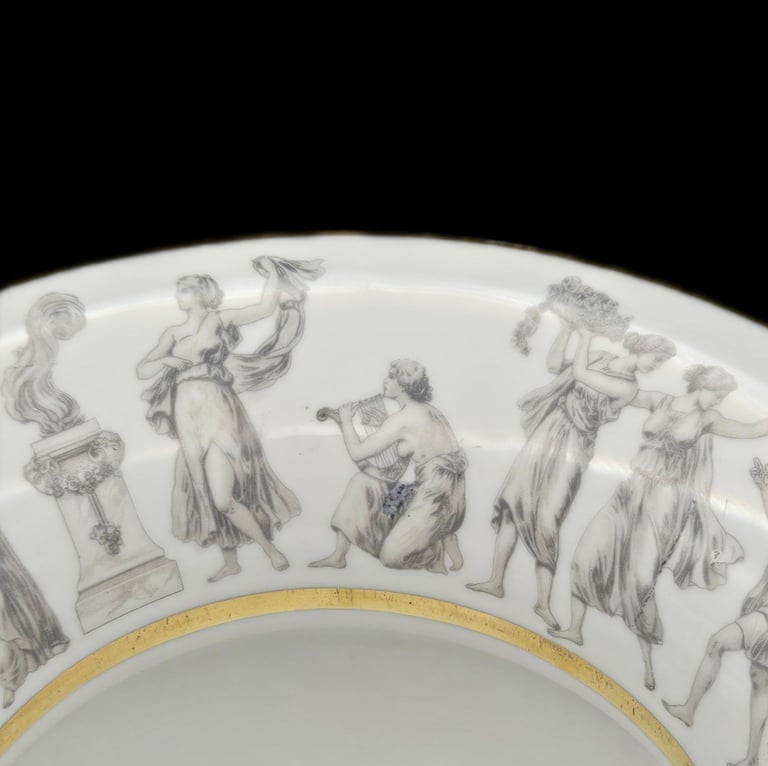 Bavarian German Vintage Eared Porcelain Bowl by Rudolf Wachter (1950s-1970s)