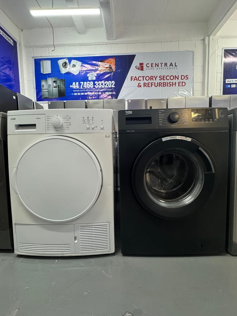  Logik 8 kg Condenser Tumble Dryer + Beko 10 kg 1400 rpm Washing Machine Combo
