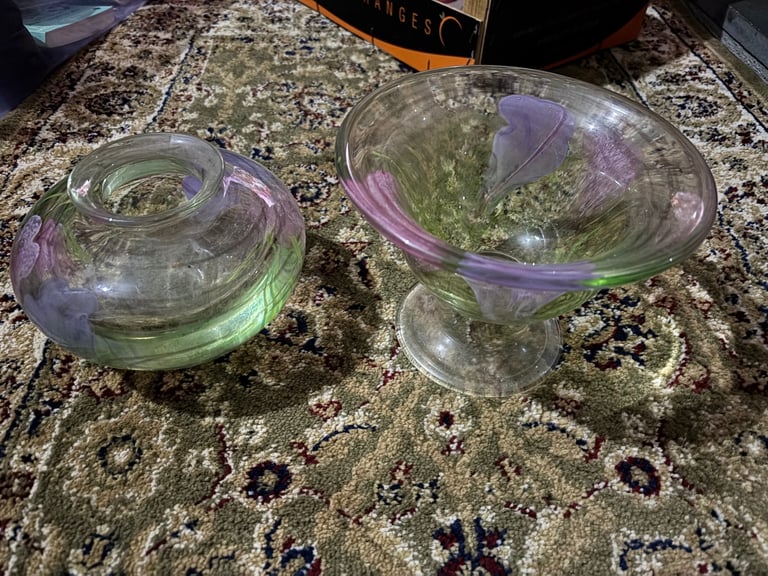 image for Glass vase and bowl