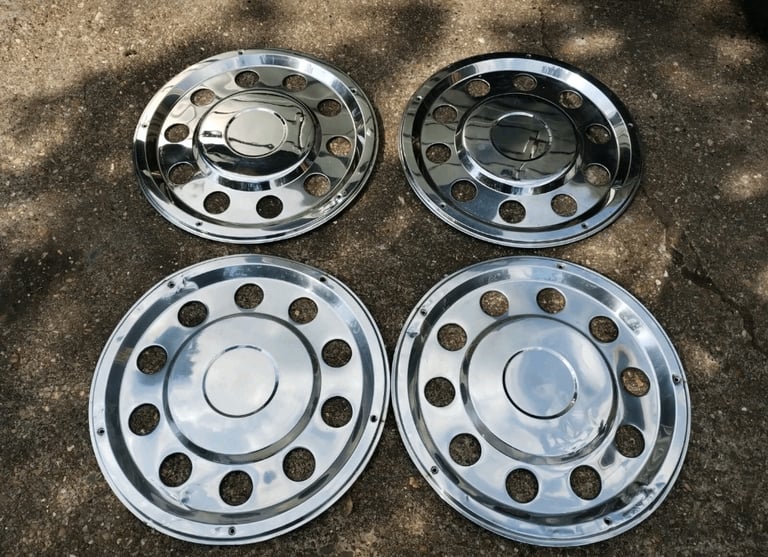 image for Vintage Lorry Bus four hubcaps.
