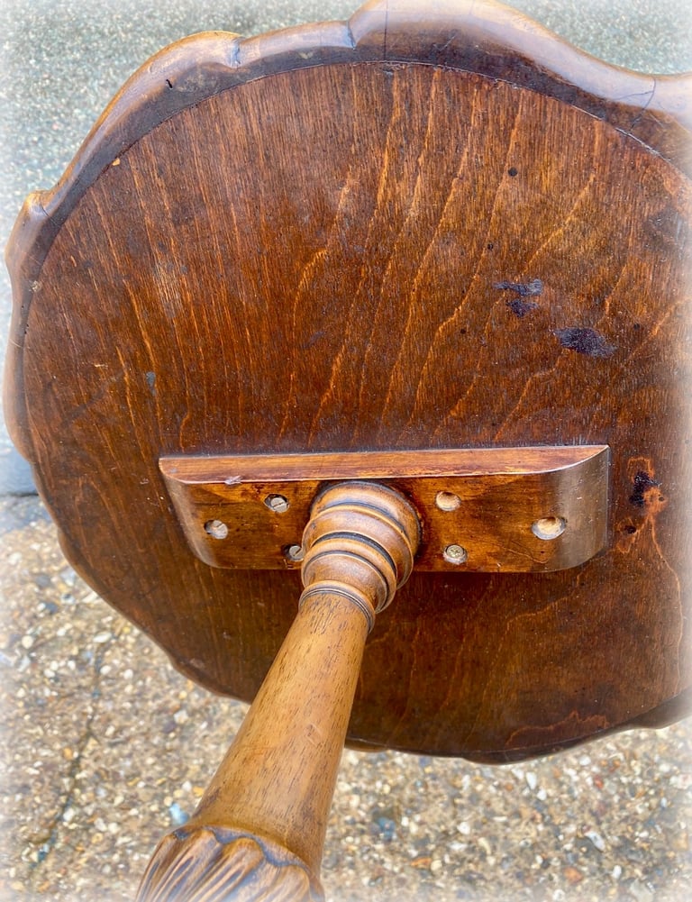 Victorian Carved Walnut Wine Table 