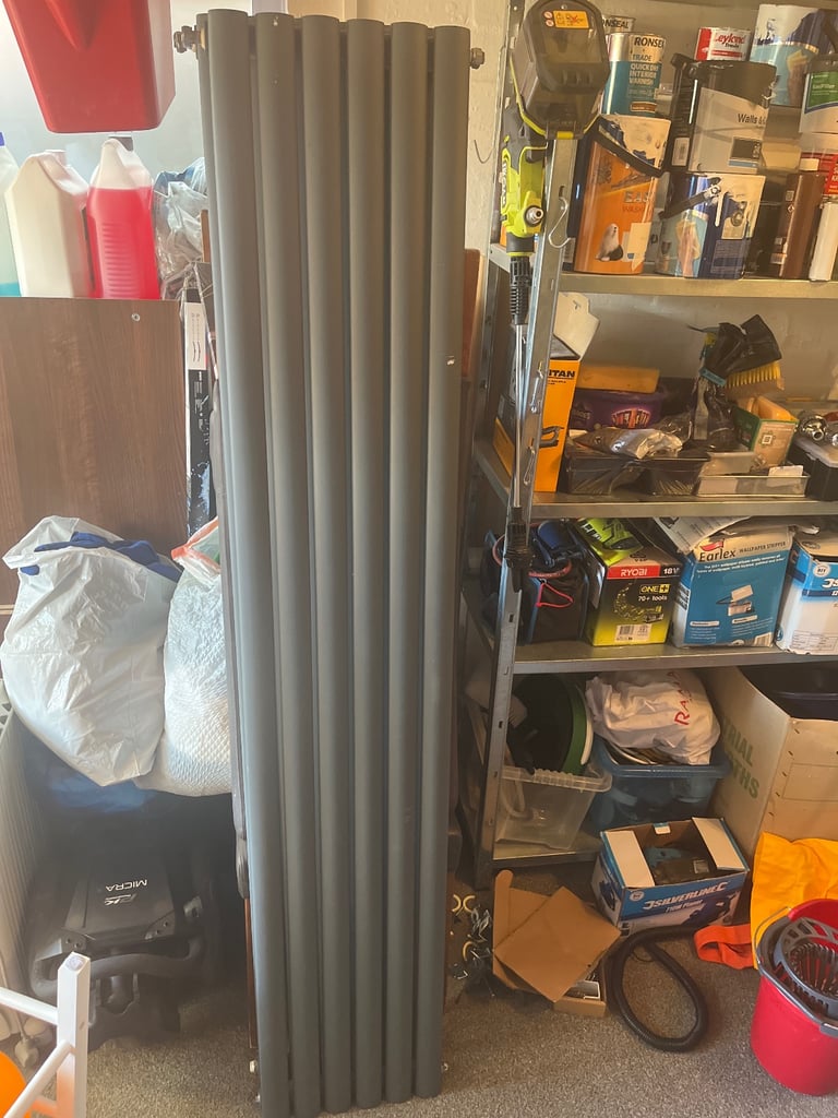 2 x Grey Column radiators 34 x 180cm 