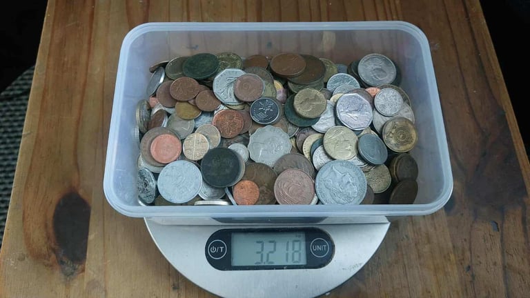 Over 3kg of mixed world coins and tokens