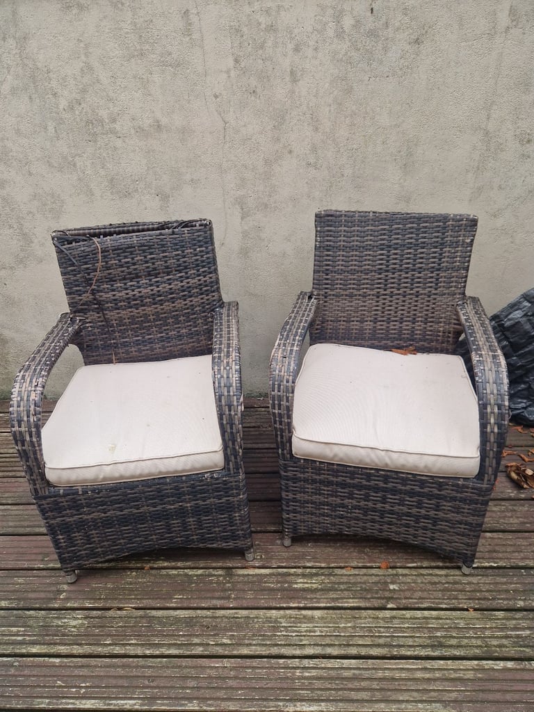 Rattan padded garden seats