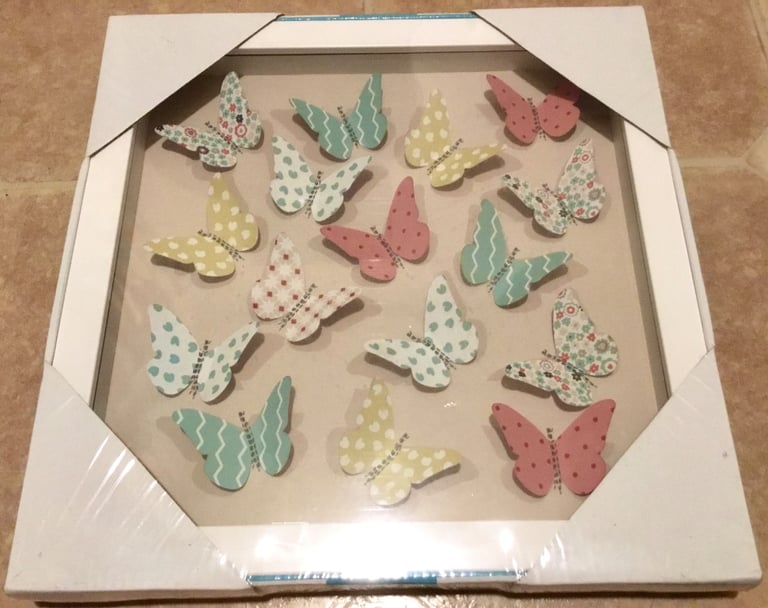 BRAND NEW John Lewis Little Home 3D Butterfly Wall Art Picture Frame