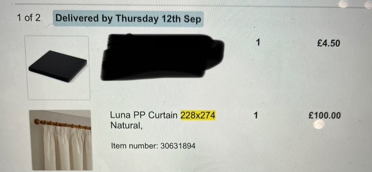 2 x black out Curtain set in excellent condition