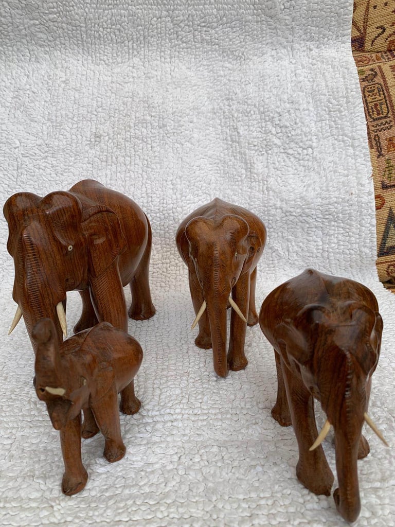 Teak elephants