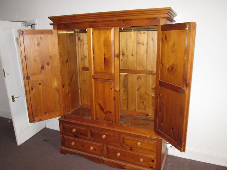 LARGE PINE 2-DOOR WARDROBE at HAVEN TRUST CHARITY SHOP