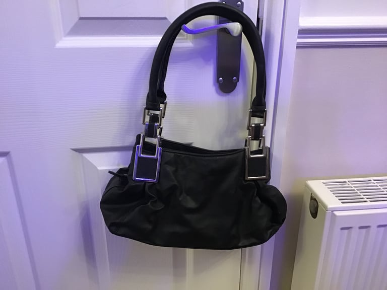 image for Black handbag with chrome trim 