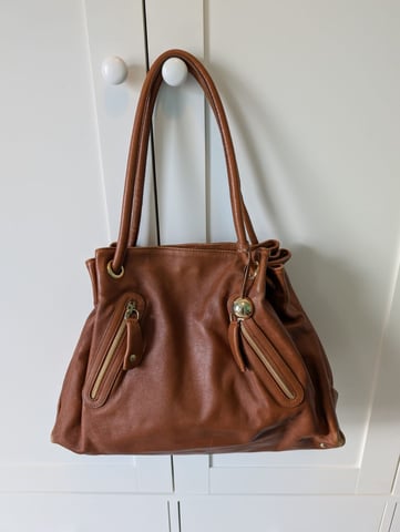 Genuine Furla Natural Leather Handbag – Excellent Condition – £80