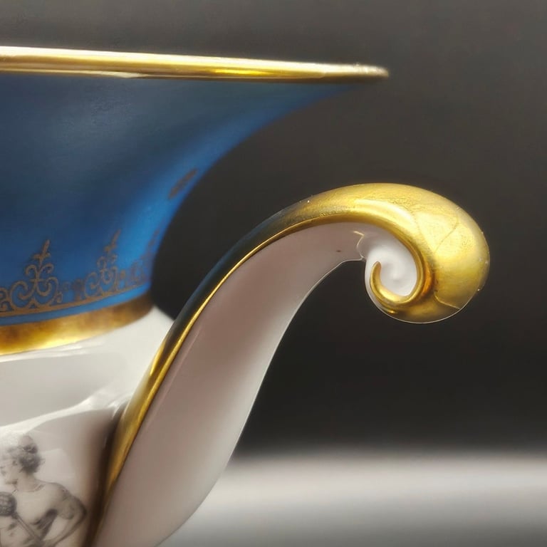 Bavarian German Vintage Eared Porcelain Bowl by Rudolf Wachter (1950s-1970s)