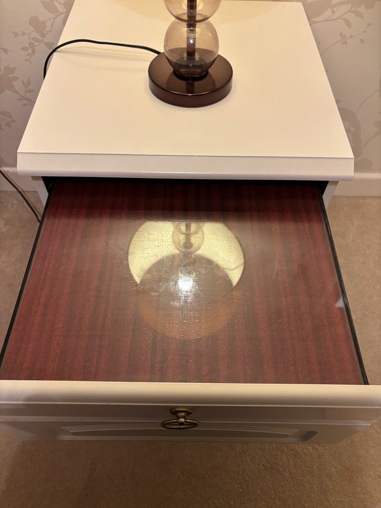 Bedside table and lamp 